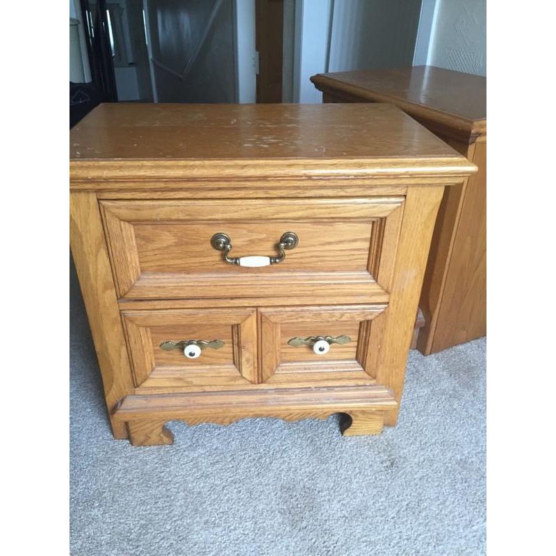 Pair of oak side tables