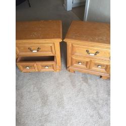 Pair of oak side tables