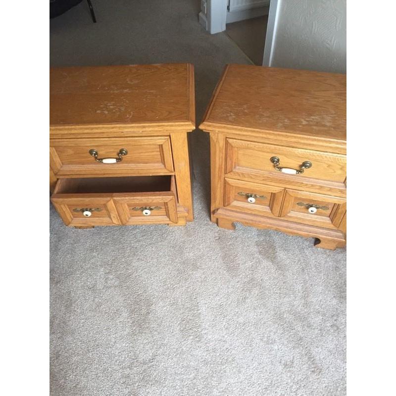 Pair of oak side tables