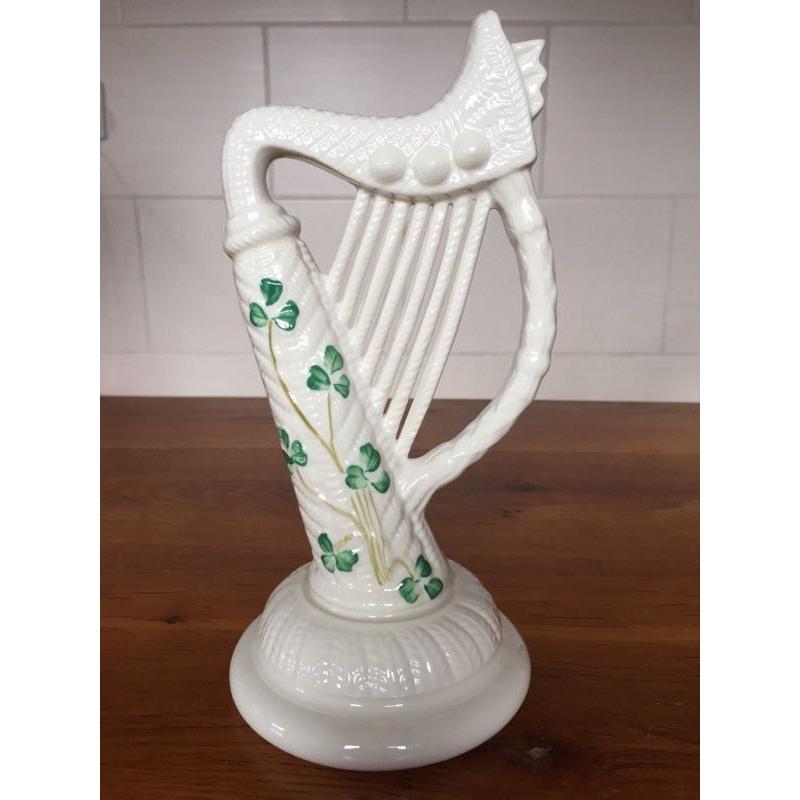 Belleek shamrock harp for sale