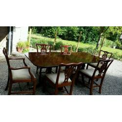 Table and six chairs