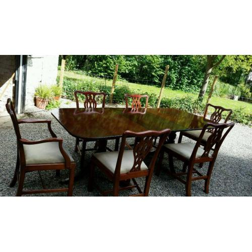 Table and six chairs
