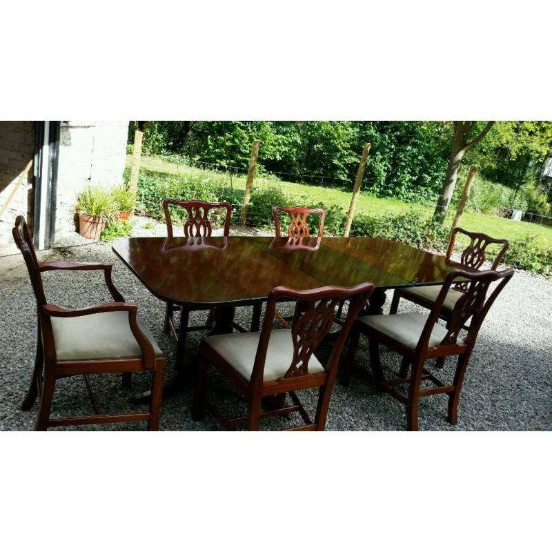 Table and six chairs