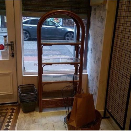 URGENT - MUST GO ASAP - GLASS & WICKER SHELVING UNIT