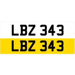 LBZ 343 Old Dateless Personalised Number Plate Audi BMW Ford Golf Mercedes Kia Vauxhall
