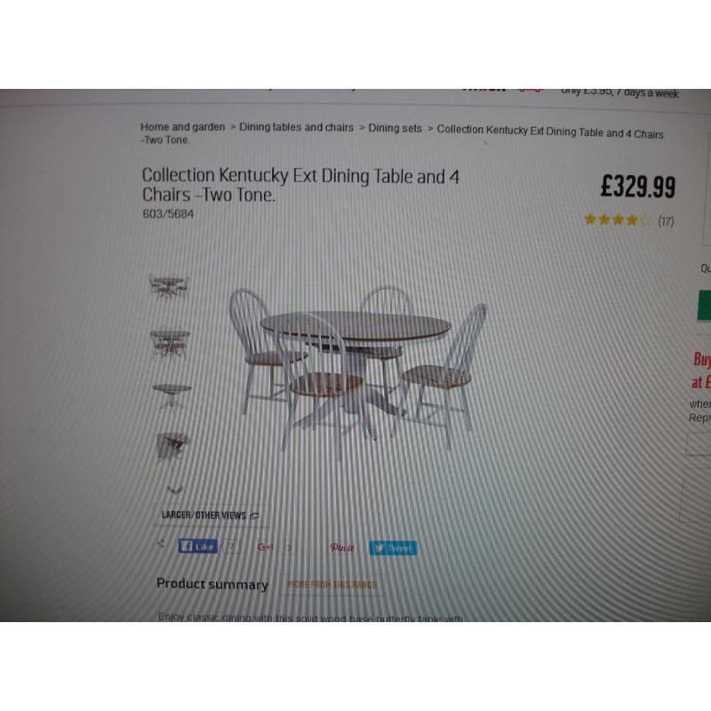 FOR SALE - EXTENDING DINING TABLE + 2 CHAIRS