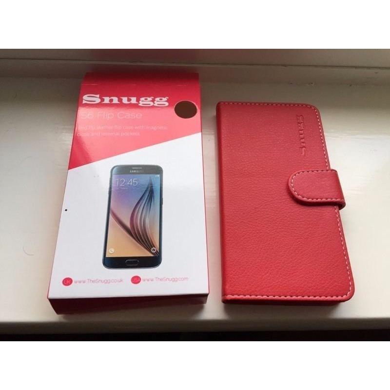 NEW item - Galaxy S6 Snugg flip case red colour