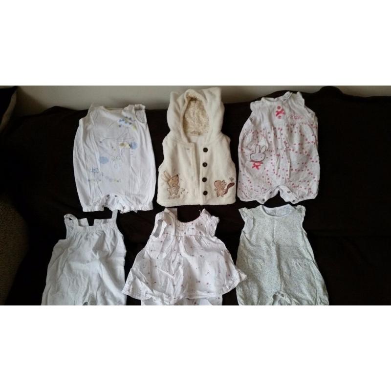 0-3 months girls clothes variety 9 items including M&S, Hello Miffy & Mini Club (Boots)