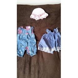 0-3 months girls clothes variety 9 items including M&S, Hello Miffy & Mini Club (Boots)