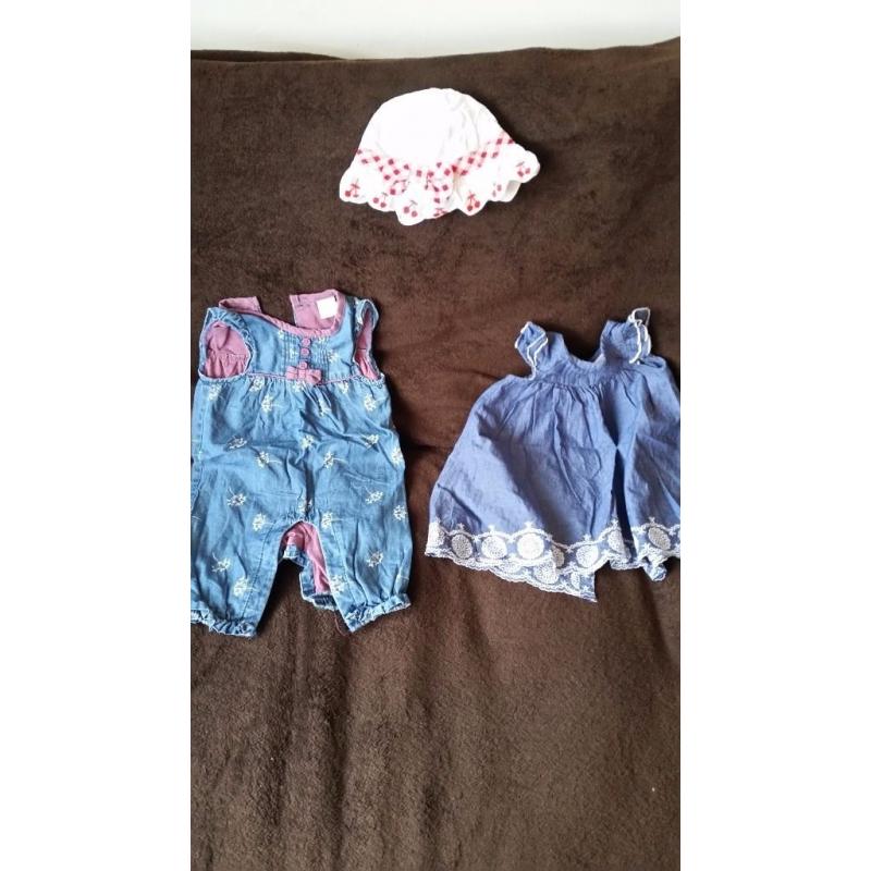 0-3 months girls clothes variety 9 items including M&S, Hello Miffy & Mini Club (Boots)