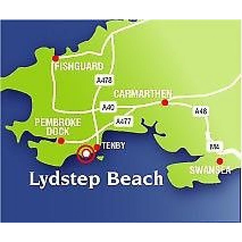 Cheap 3 bed caravan at Lydstep, nr Tenby, Sea views only a stones throw from beach