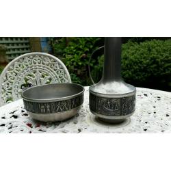 Pewter items with detailing