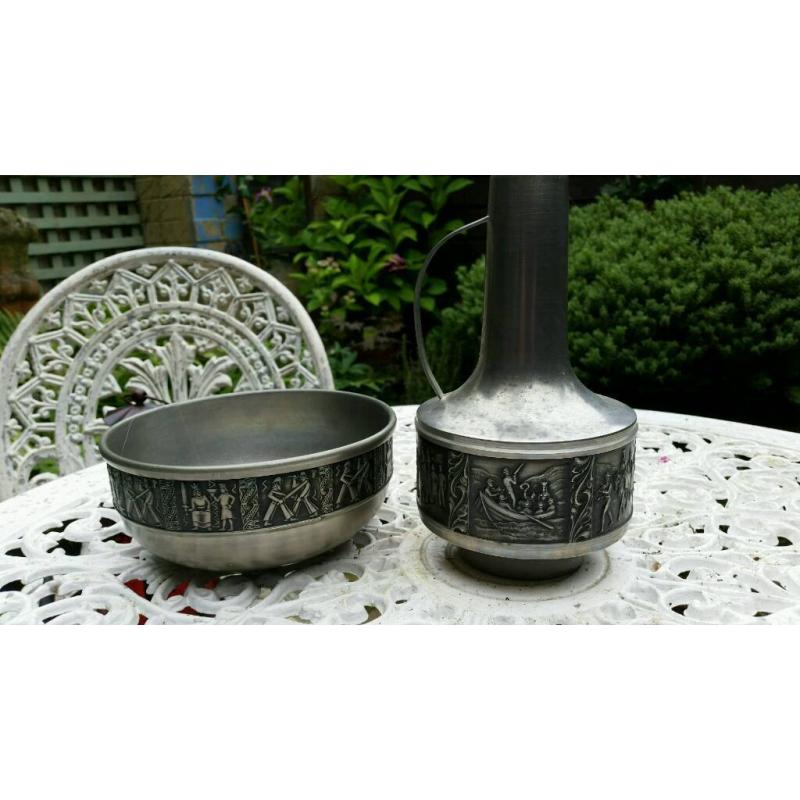 Pewter items with detailing