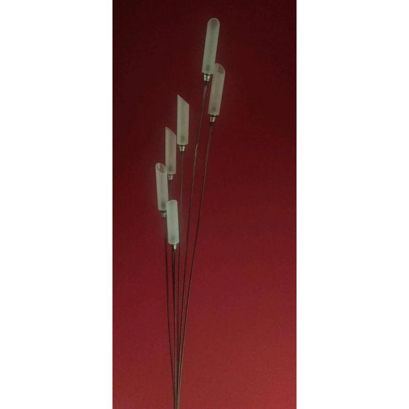 Floor lamp in nickel satin finish
