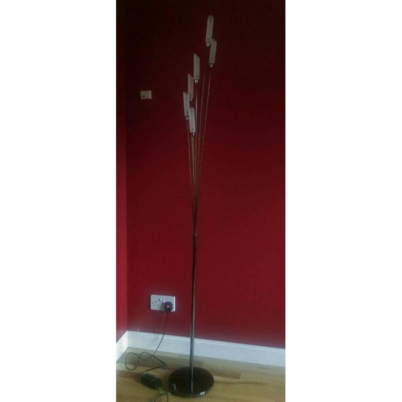 Floor lamp in nickel satin finish