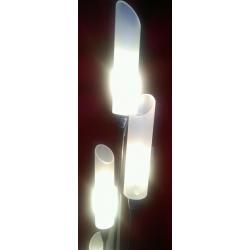 Floor lamp in nickel satin finish