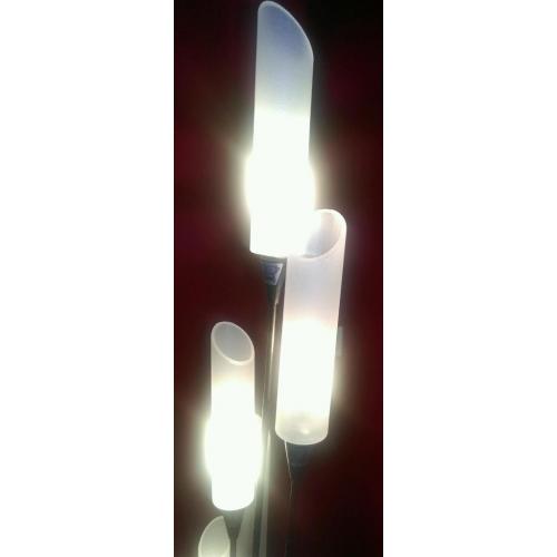 Floor lamp in nickel satin finish