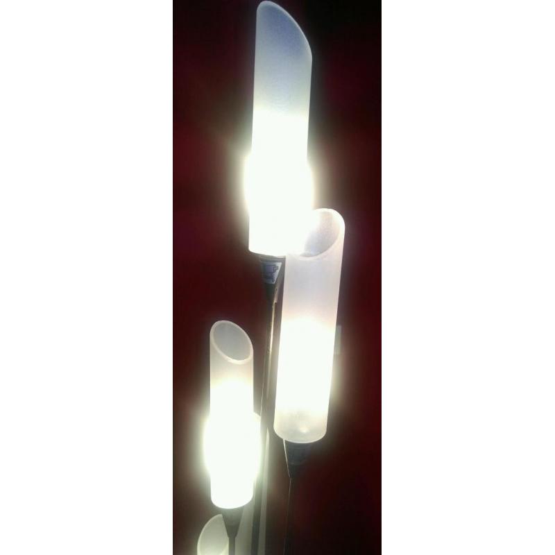 Floor lamp in nickel satin finish
