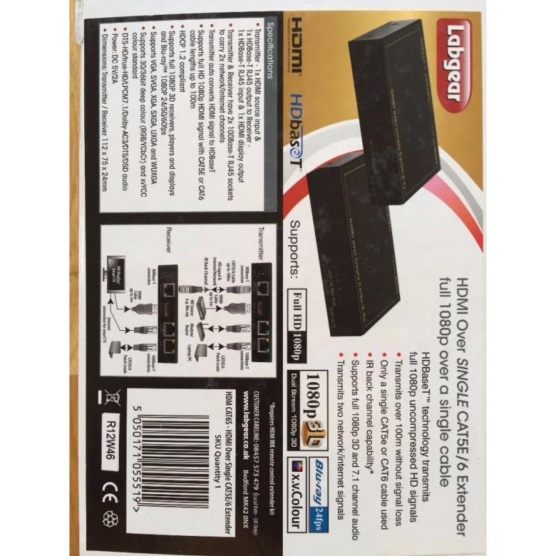 Labgear HDMI over Single CAT5E/6 Extender