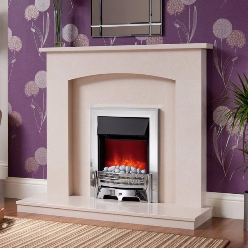 BEMODERN ISABELLE 45" MICROMARBLE FIREPLACE AND BEMODERN ENRICO ELECTRIC FIRE - BRAND NEW
