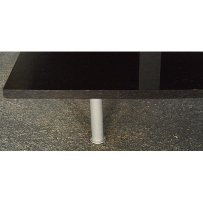 Low square coffee table, black gloss wood