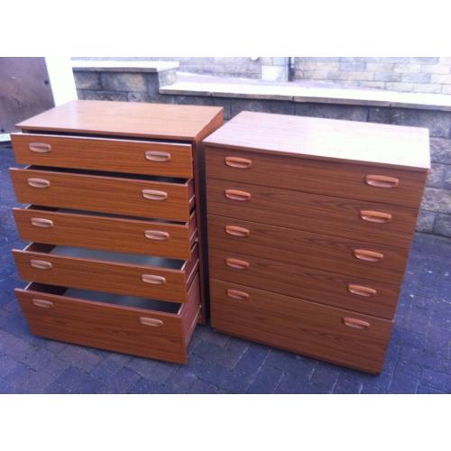 Schreiber 5 drawer chest, x2