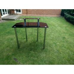 A black glass table
