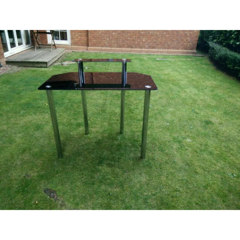 A black glass table