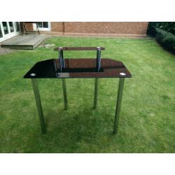 A black glass table