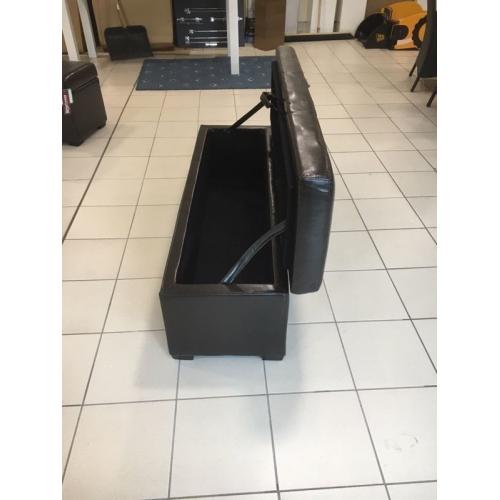 Dark Brown Genuine Leather Ottoman Storage Trunk Chest Box 135cm wide