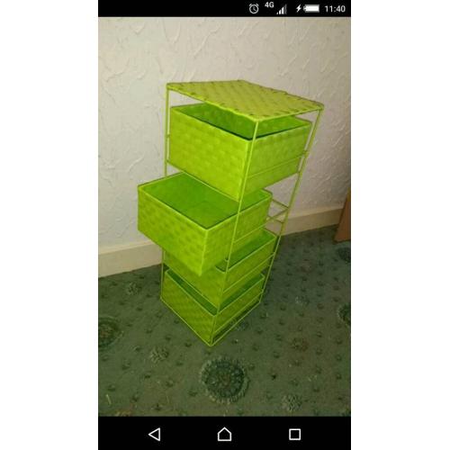 Green storage drawer unit