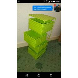 Green storage drawer unit