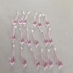 Pink Chandelier Glass Droplets