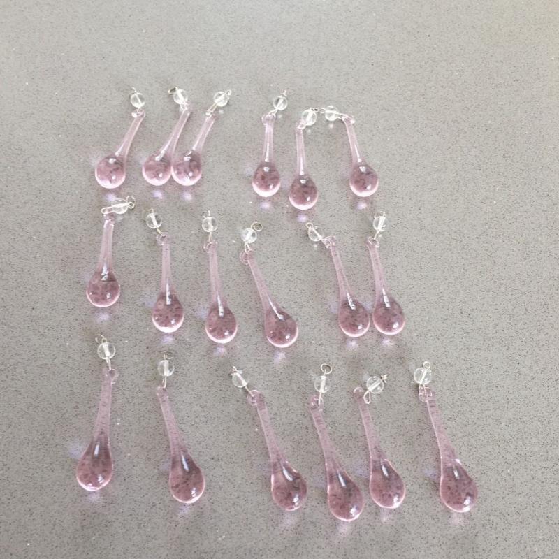 Pink Chandelier Glass Droplets