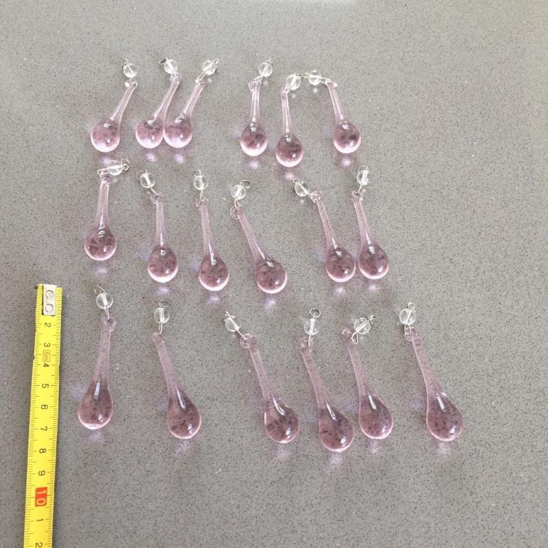 Pink Chandelier Glass Droplets