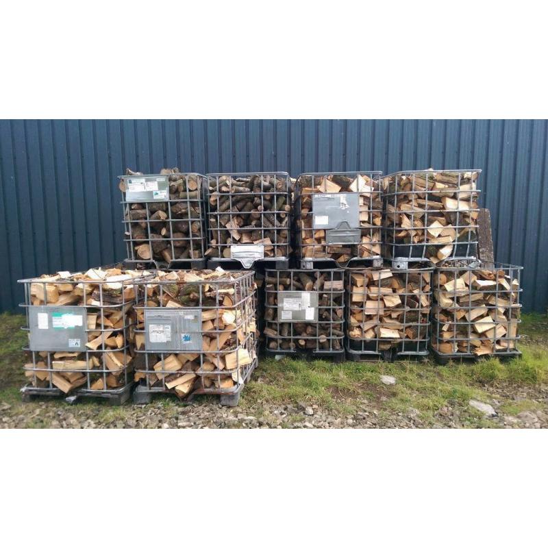 Seasoned split hardwood logs