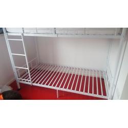 Bunk bed white metal frame