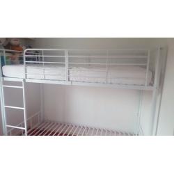 Bunk bed white metal frame