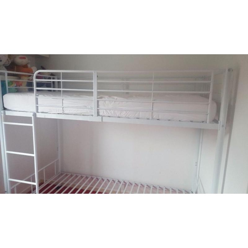 Bunk bed white metal frame