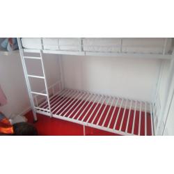 Bunk bed white metal frame