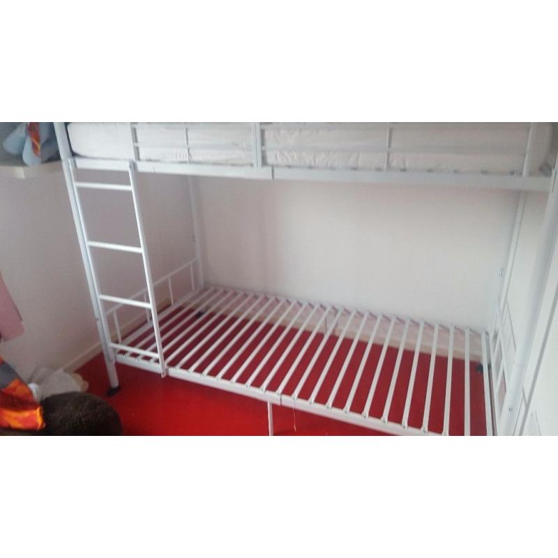 Bunk bed white metal frame
