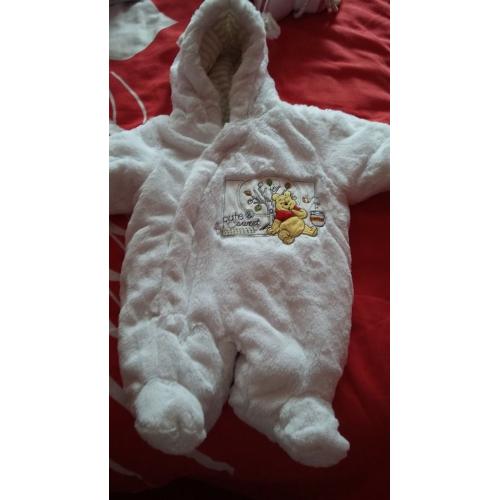 pooh bear tiny baby snowsuit