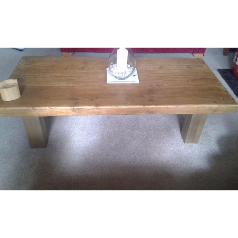 RUSTIC HEAVY WOOD COFFEE TABLE