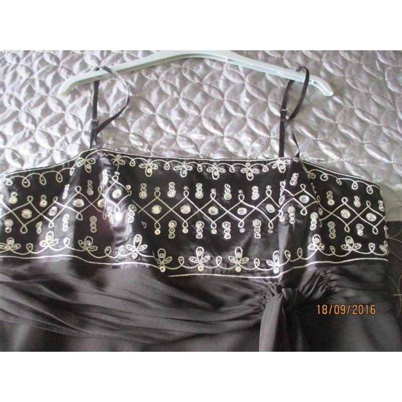 LADIES BACK/SILVER DRESS FROM DEBENHMS, SIZE 16