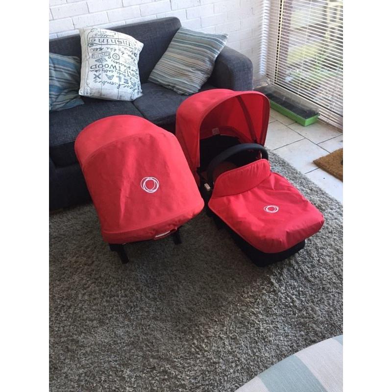 Bugaboo donkey tailored fabric set red x 2