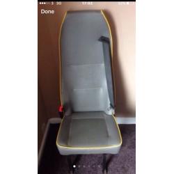 Van camper van seat with seatbelt