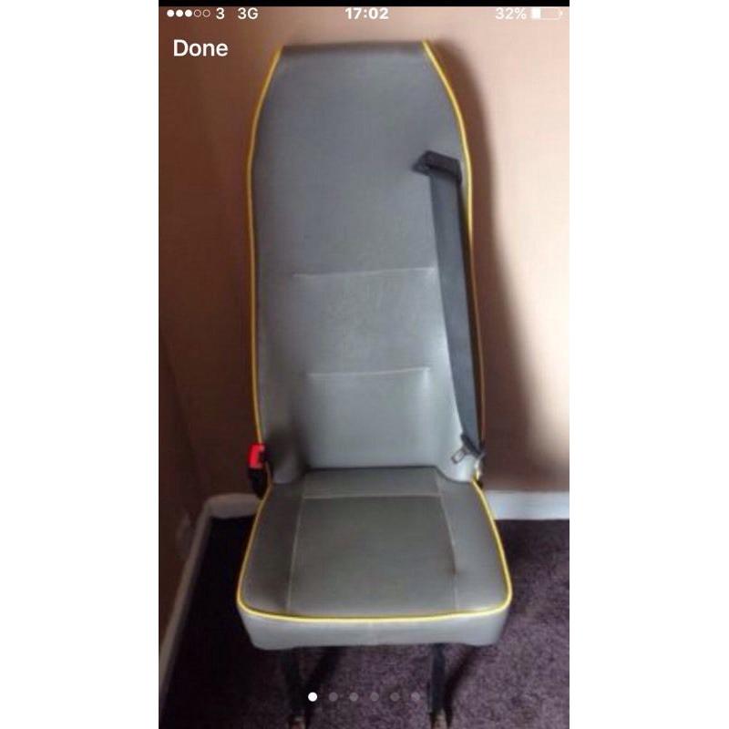 Van camper van seat with seatbelt