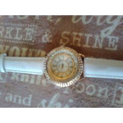 three brand new 2016 ladies watches diamond go goey rhinestone quartz with leather straps
