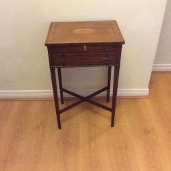 Antique inlaid sewing table