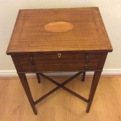 Antique inlaid sewing table